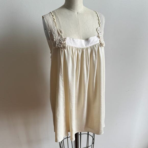 STELLA McCARTNEY Ivory Silk and Lace Cottage Core Tank Top - Picture 3 of 11